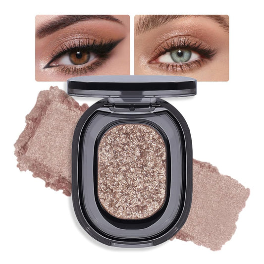 Eye shadow low saturation delicate long-lasting eye shadow palette, Monochrome Glittler Eyeshadow, pressed glitter eyeshadow, Glittle Pressed Powder Single Vegan Eyeshadow, (03 Glittle Gold)-BrightBean Baby