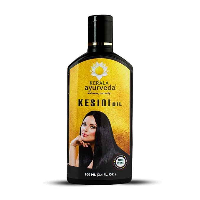 Kerala Ayurveda Kesini Hair Oil (3.38 fl oz) | Herbal Blend with Bacopa, Hibiscus, Amla, Indigo, Castor & Coconut Oil | Deeply Nourishes Dry Scalp & Strengthens Hair | Paraben-Free, Mineral Oil-Free-BrightBean Baby