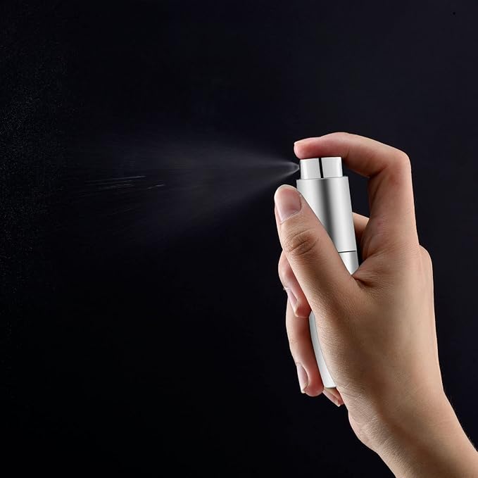 2 PCS/8ml Portable Mini Perfume Atomizer bottles, Empty Refillable Spray Bottle with 3 Types of Refill Tools, Pocket Travel Perfume Sample Bottles(Silver)-BrightBean Baby