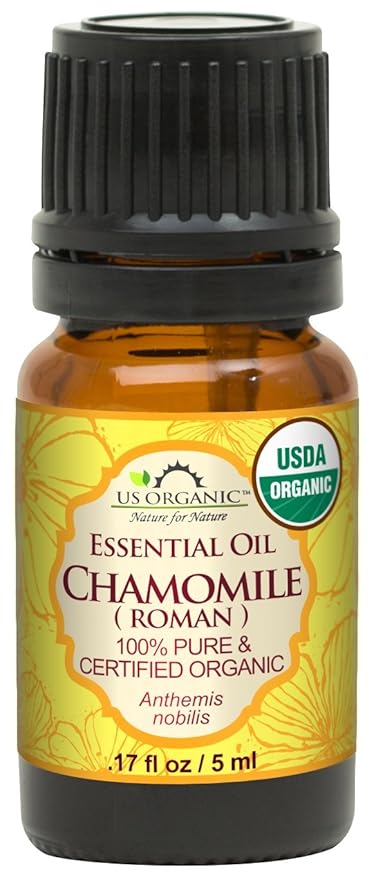 US Organic 100% Pure Chamomile (Roman) Essential Oil - USDA Certified Organic, Steam Distilled - W/Euro Dropper (More Size Variations Available) (5 ml)-BrightBean Baby