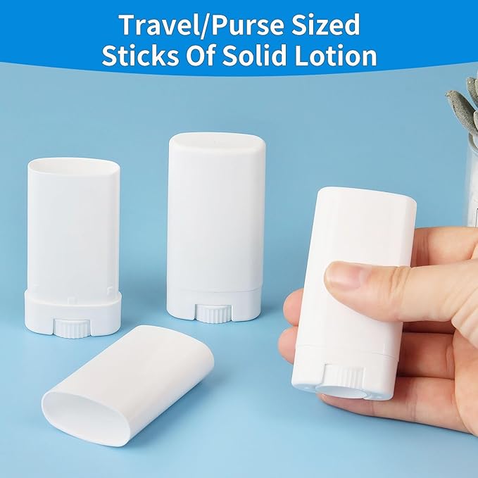 100PCS 15ML White Empty Oval Deodorant Lip Lipstick Balm Tubes Containers for DIY Homemade Crayon Chapstick Holder-BrightBean Baby