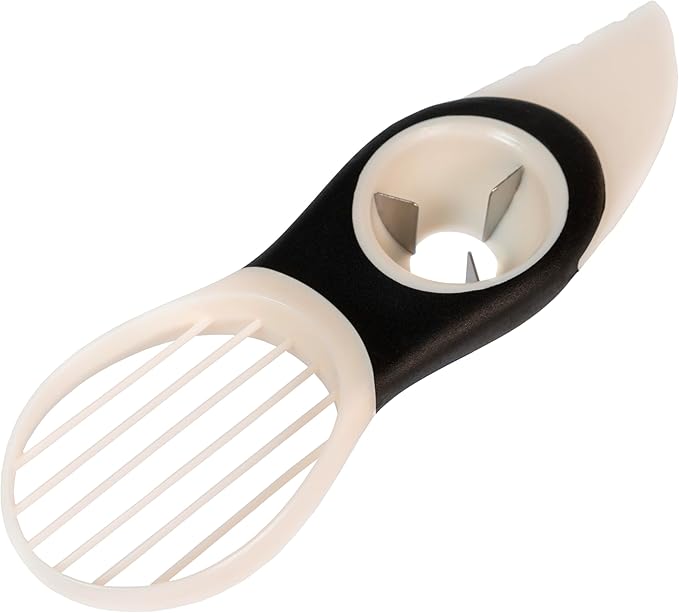 Avocado Fruit Slicer Pitter 3 in 1 Banana Dragon Fruit Peach Pear Passionfruit White & Black Kitchen Gadget Tool Comfortable to Grip Core Remover Food Safe Fruit & Vegetable PHOENA