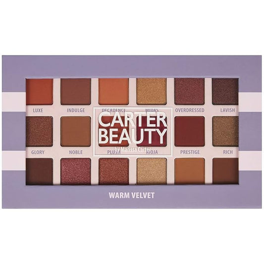 Carter Beauty by Marissa Carter 18 Shade Eyeshadow Palette | Long Lasting Eye Shadow Makeup | Shimmer & Matte Vibrant Colors (Warm Velvet)-BrightBean Baby