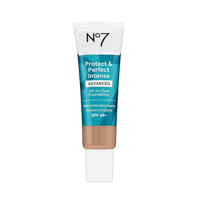 No7 Protect & Perfect Advanced All in One Foundation - Wheat - Age Defying Foundation Makeup with SPF 50 for Women - Makeup Base Cream Helps to Reduces Redness & Blurs Visible Pores (30ml)-BrightBean Baby