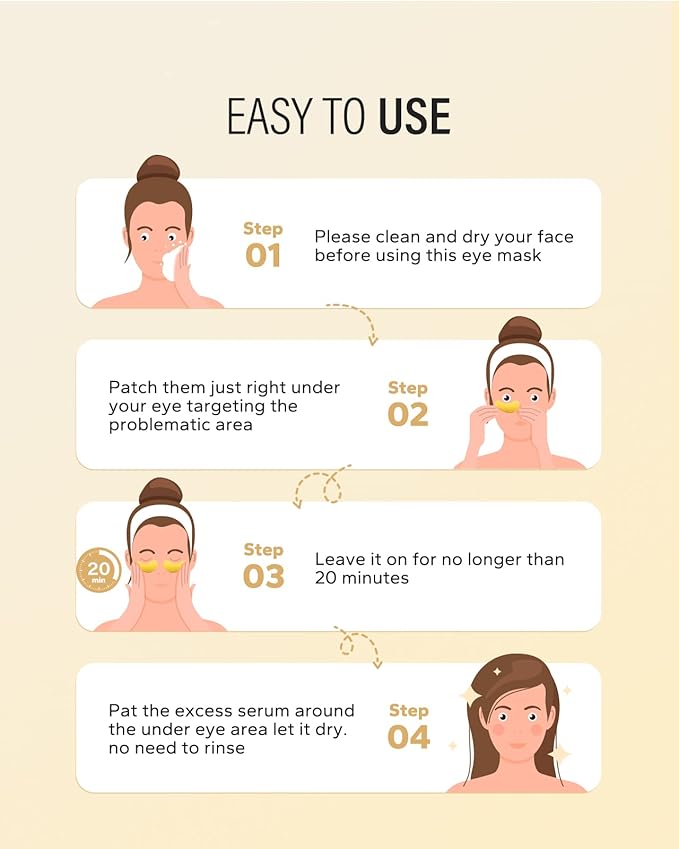 24k Gold Under Eye Patches (50 Pairs), eye mask, Collagen Skin Care Products, Eye Patches for Puffy Eyes, eye masks for dark circles and puffiness-BrightBean Baby