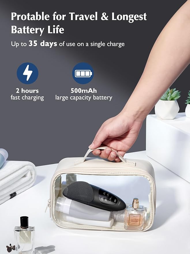 COSLUS Face Scrubber Facial Cleansing Brush: Silicone Portable Waterproof Rechargeable Face Wash Brush, 4 Cleansing Modes, Electric Face Exfoliator for Men Women Cleaning, Exfoliating, Massaging-BrightBean Baby