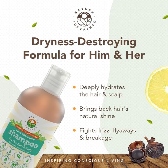 Natural Shampoo for Dry Hair & Scalp - Organic, Raw & Wildcrafted with Probiotics, Hypoallergenic & Sulfate Free Hydrating Shampoo for Dryness, Frizz, Breakage, Itchiness, Thinning - Gallon, Original-BrightBean Baby