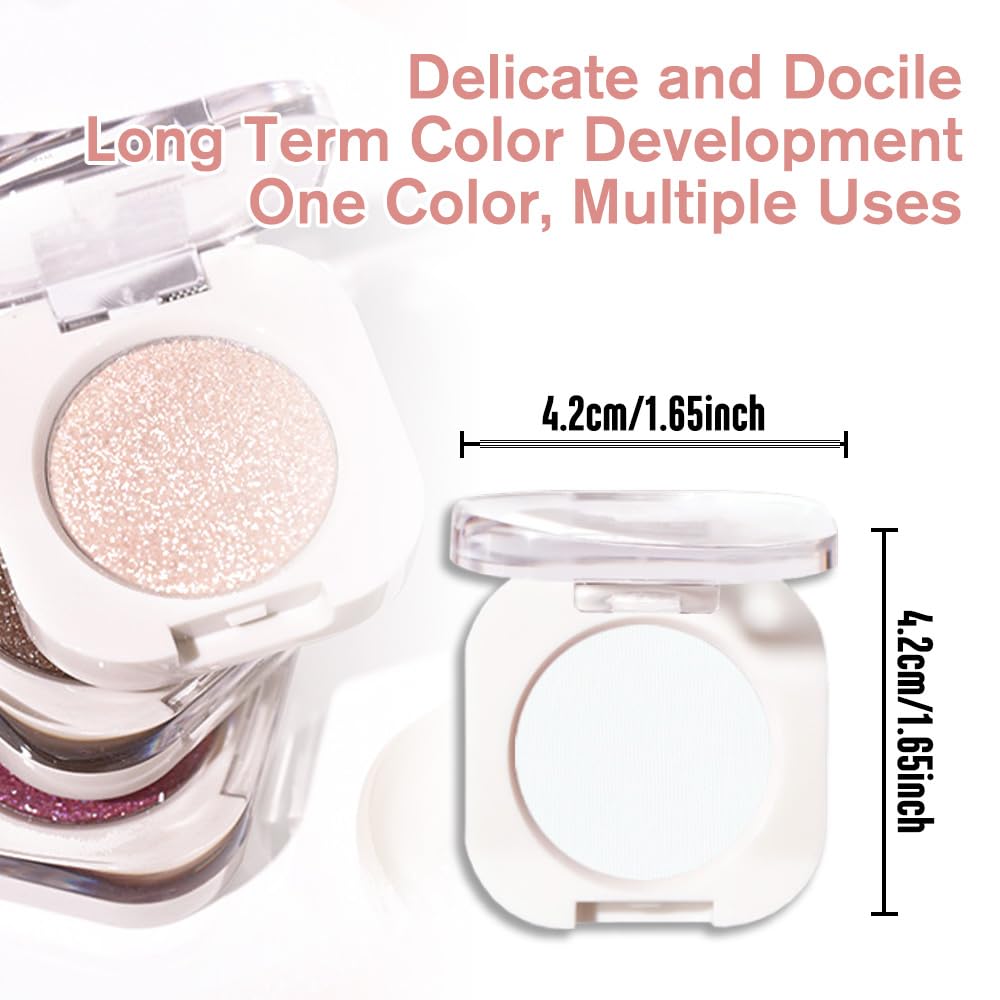 Single Matte Eye Shadow Palette Makeup, White Matte Eyeshadow for Women Halloween Birthday Party Wear, Monochrome Eye Shadow Makeup, Pigmented Waterproof Sombras Para Ojos, 26-BrightBean Baby