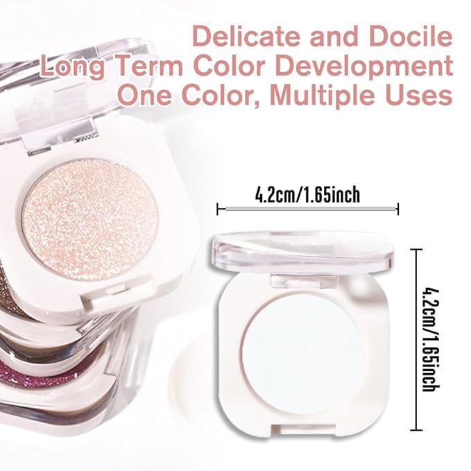 Matte White Single Eyeshadow Makeup, Neutral Cream Powde Eye Shadow for Women, White Matte Singles Eyeshadow Palette Pigmented Waterproof, sombras para ojos, Girls Monochrome Eyeshadows Gift 26-BrightBean Baby