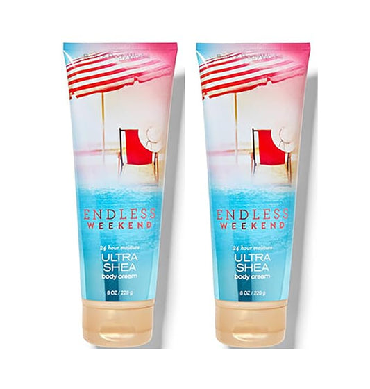 Bath & Body Works Endless Weekend Ultimate Hydration Cream For Women 8 Fl Oz 2- Pack (Endless Weekend) 16 Ounce-BrightBean Baby