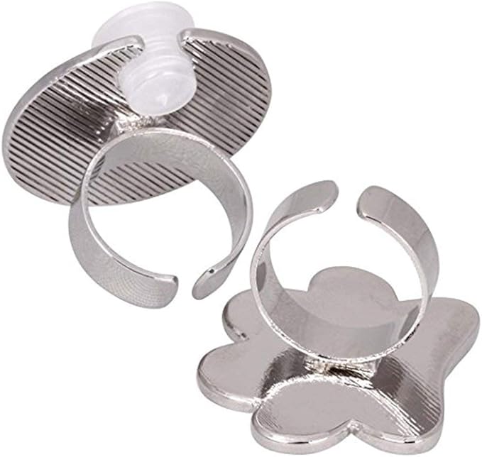 2 Pcs/Lot Mini Manicure Palette Wearable Metal Nail Art Polish Holder Paint Palette Finger Rings Nail Art Tools Palettes Palette Cups-BrightBean Baby