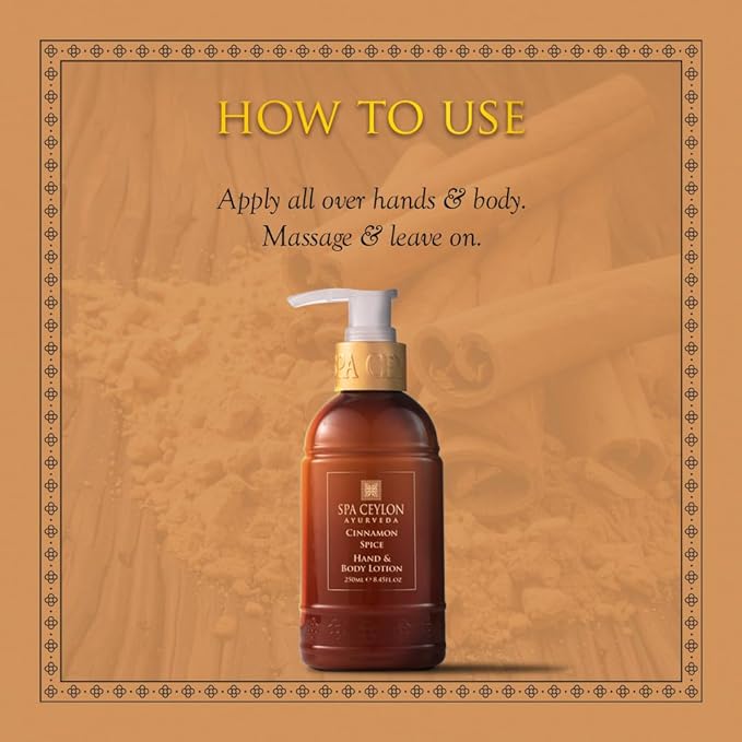 SPA CEYLON Cinnamon Spice Hand & Body Lotion | Daily Moisturizer for All Skin Types | Dry Skin Relief Body Cream | 250ml-BrightBean Baby