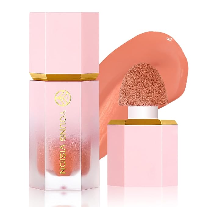 YOUNG VISION Liquid Cheek Blush -Soft Cream Rouge/Blusher Makeup, Buildable Gel-Cream Formula, Long-Wearing, Dewy Finish-BrightBean Baby