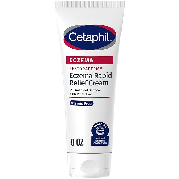 CETAPHIL ECZEMA RESTORADERM FLARE-UP RELIEF CREAM, For Eczema Prone Skin, 8 oz, Barrier Repair, 48 Hour Hydration, 2% Skin Protectant Colloidal Oatmeal, Steroid Free-BrightBean Baby
