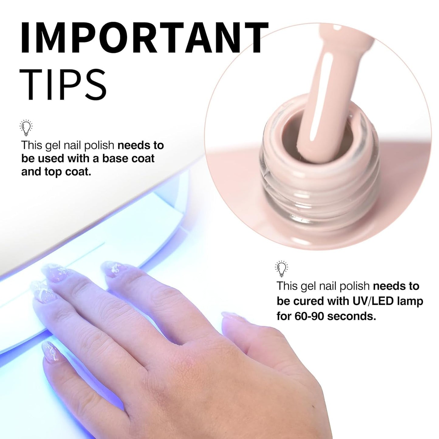 CANNI Pink Gel Nail Polish – Light Nude Oyster Pink, High Gloss Soak-Off UV/LED Gel for French Manicure, DIY Home & Salon Use, 0.32 fl oz-BrightBean Baby