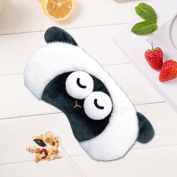 PERFECTSIGHT Sleep Eye Masks, Cute Plush Sleep Eye Cover Lightweight Adjustable Eyeshade Faux Fur Mask Cover for Women Men Sleep Travel Nap (Sheep)-BrightBean Baby