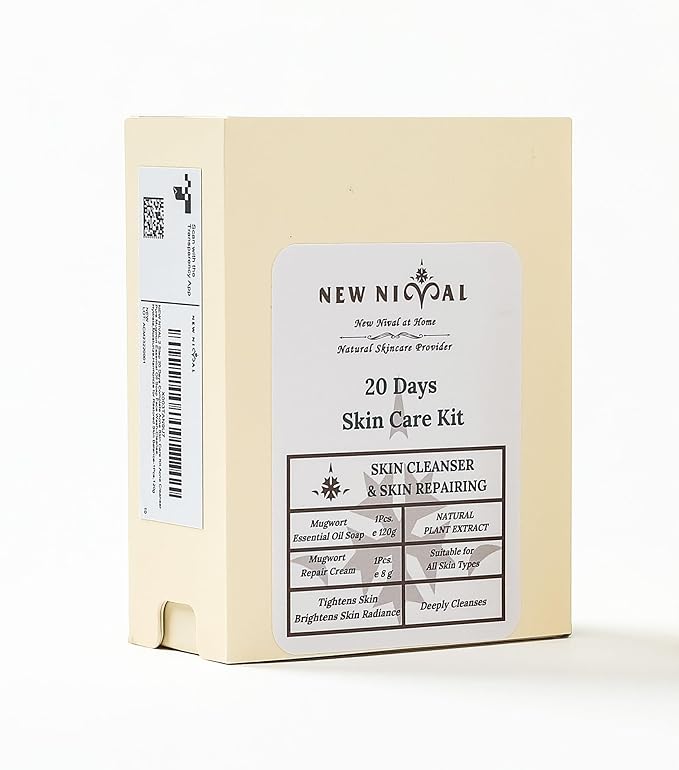 40 Days Complete Acne Skin Care Kit.Mugwort Essential Oil Soap -1Pcs,120g-For Moisturize,Balance Skin.-Acne Recovery Ointment for Facial Acne&Pores-2Pcs,16g.-BrightBean Baby