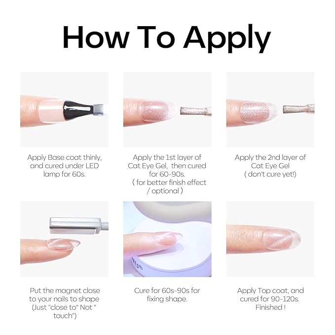 Modelones Cat Eye Gel Nail Polish, 6 Colors Glitter Summer Pink Blue Green Blue Gel Polish Set with Magnet Sparkle Translucent Nail Polish Kit Soak Off Led Nail Art Manicure Salon DIY Gifts-BrightBean Baby