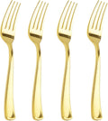 Liacere 200pcs Gold Plastic Forks - Heavyweight - 7.4 Inch Heavy Duty Forks - Gold Plastic Silverware Perfect For Parties & Weddings & Restaurants & New Year And Daily Using&Fall Decor