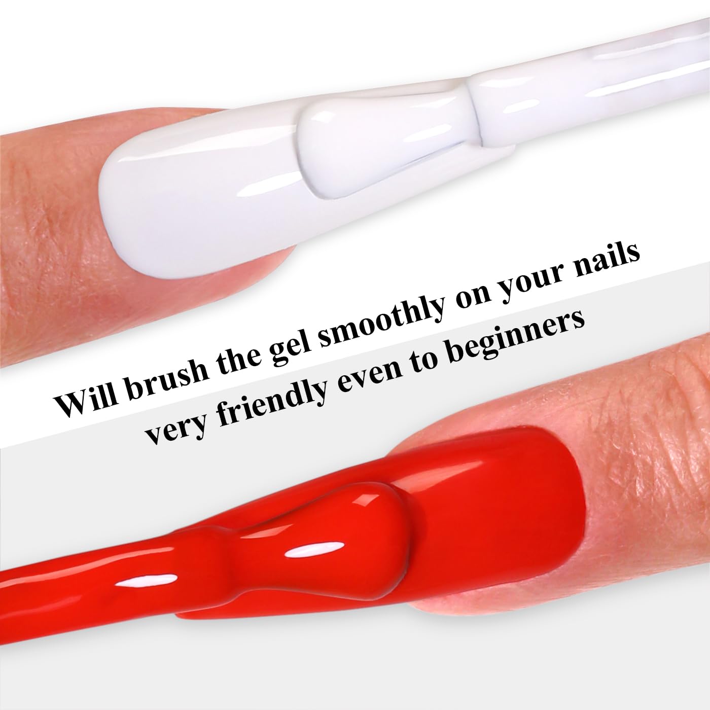 Imtiti Gel Nail Polish Kit, 2 Pcs 10ml Bright Red & White Colors Gel Polish Soak Off UV LED Spring Summer Red Gel Polish Nail Art Manicure Salon DIY Design Gel Nail Kit-BrightBean Baby