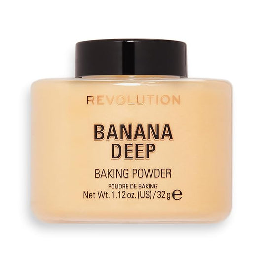 Revolution Beauty, Loose Baking Powder, Makeup Setting Powder, Long Lasting Coverage, Mattifies & Reduces Shine, Banana Deep, 1.13 Oz-BrightBean Baby
