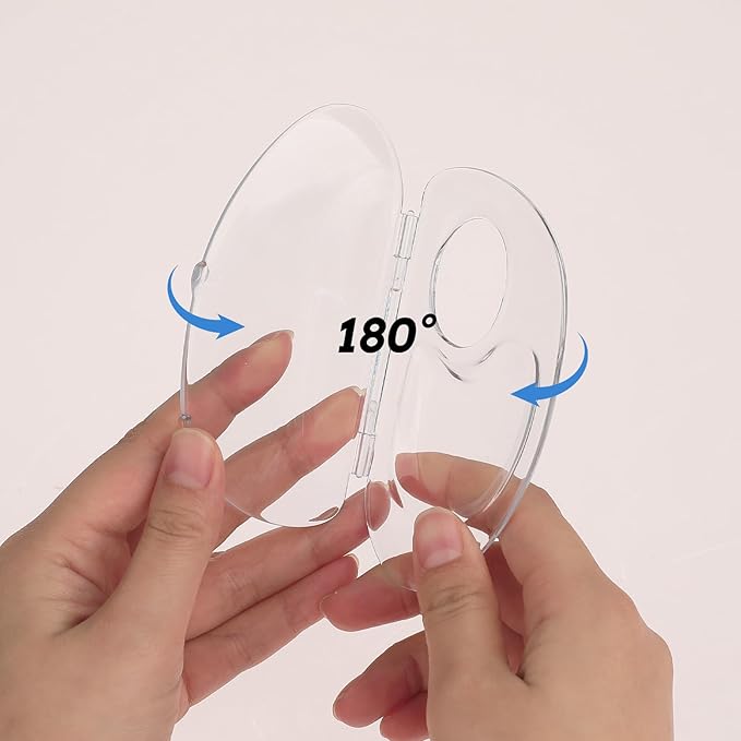 Makeup Mixing Palette, Handheld Foundation Mixing Palette with Foundation Spatula, 180 Degree Expansion Makeup Palette Tray for Makeup Artist and Beginner, Lipstick Eyeshadow Foundation Color Test-BrightBean Baby