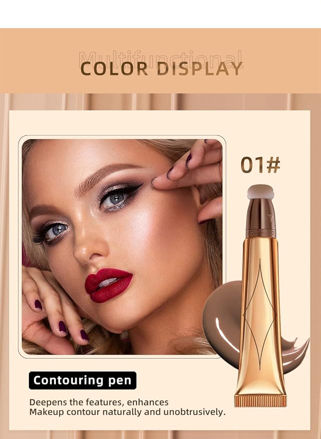 Liquid Blush Beauty Wand, Face Concealer Contouring With Halo Glow Liquid Filter Long Lasting & Smooth Matte Finish Liquid Illuminator Makeup Stick (03 Cherry Red)-BrightBean Baby