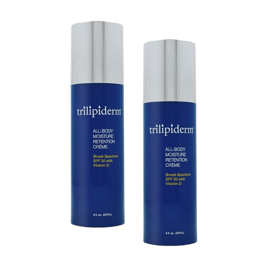 Trilipiderm Moisturizing Sunblock 8oz All Day Hydration for Body and Face, Vitamin D Enriched Broad Spectrum Sunscreen, Two Pack-BrightBean Baby