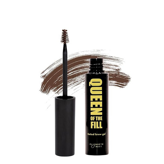 Elizabeth Mott Eyebrow Gel - Queen of the Fill Tinted Brow Filler, Volumizer & Setter - Waterproof, Long-Lasting Brow Makeup to Define & Cover Grays - Smudge-Proof, Cruelty-Free, Auburn,Shade 4g-BrightBean Baby