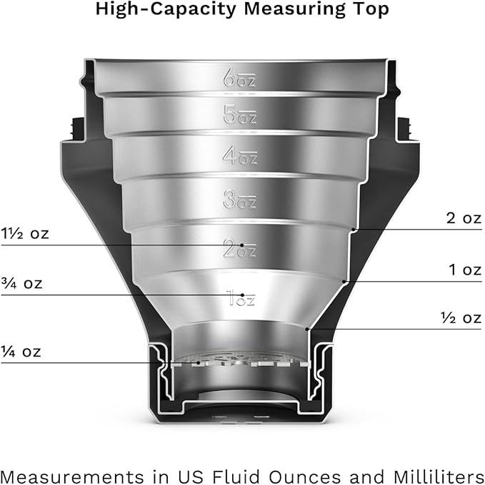 Elevated Craft Hybrid Cocktail Shaker - Premium Vacuum Insulated Stainless Steel Cocktail Shaker - Innovative Measuring System - Martini Shaker for the Home Bartender - 28oz Total Volume