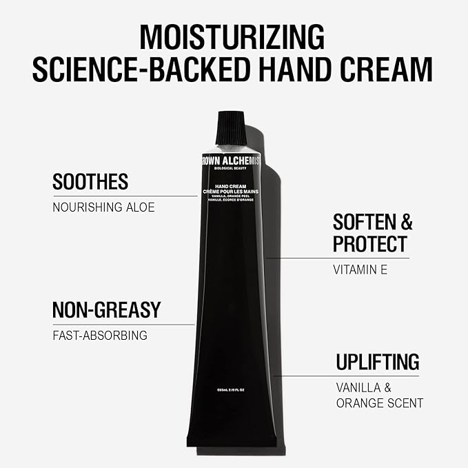 Grown Alchemist Hand Cream - Vanilla and Orange Peel. Non-Greasy Moisturizer that Soothes and Softens Hands (65ml).-BrightBean Baby