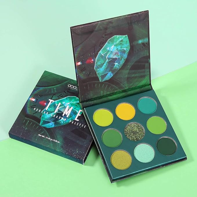 docolor Eyeshadow Palette 9 Colors Green Eyeshadow Gemstone Shadow Palette Highly Pigmented Mattes Shimmers Smokey Glitter Cream Colorful Powder Long Lasting Waterproof Makeup Palette-BrightBean Baby