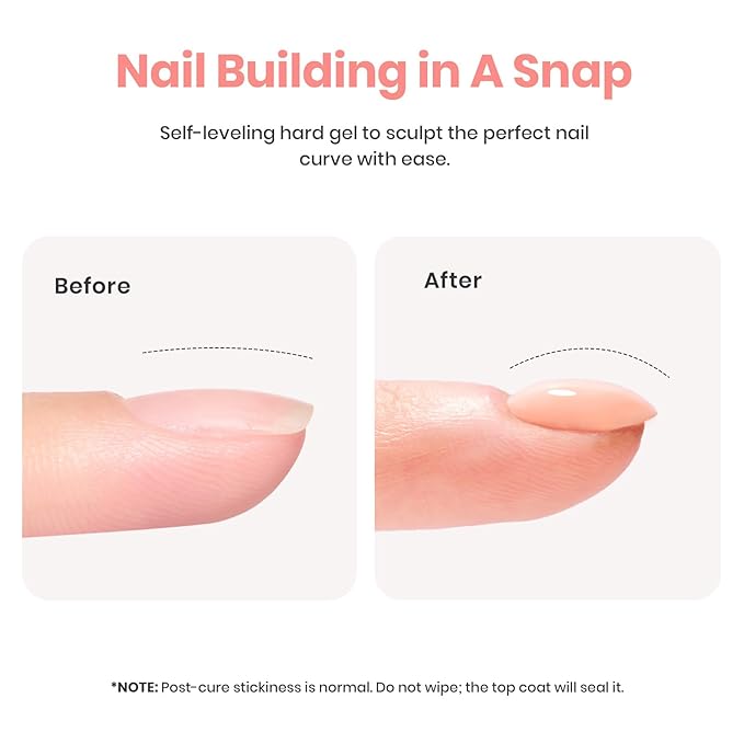 Beetles Pink Nude Builder Gel for Nails 7 in 1 Strengthener Gel for Nail Apex & Thickening Nail Extension DIY Salon at Home Beauty Gift Sets for Women Base Coat Top Coat Needed-BrightBean Baby