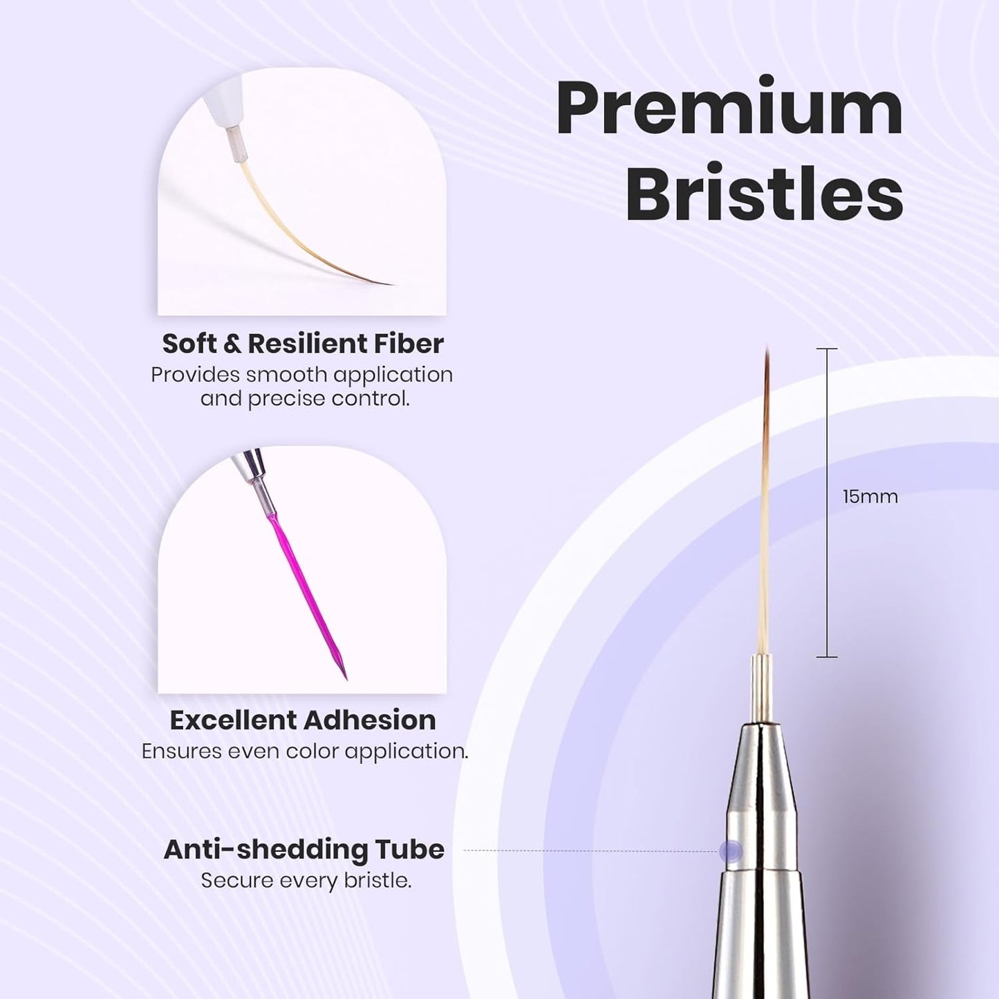 Beetles Nail Art Brushes, 1pcs Liner Brush Size 15mm Painting Art Design Manicure Pen Detachable Handle and Protect Cap Professional Nail Tools for Lines, Details, Fine Drawing-BrightBean Baby