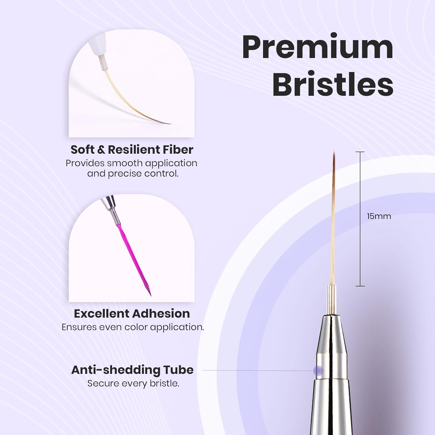 Beetles Nail Art Brushes, 1pcs Liner Brush Size 15mm Painting Art Design Manicure Pen Detachable Handle and Protect Cap Professional Nail Tools for Lines, Details, Fine Drawing-BrightBean Baby