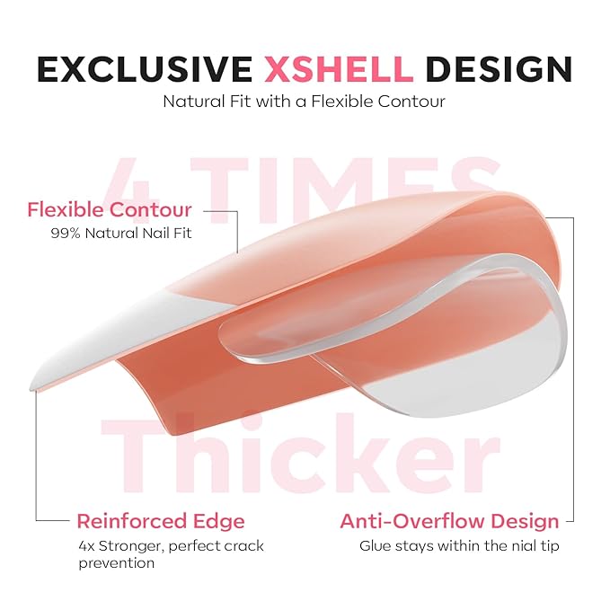 modelones Press on Nails, 150 Pcs French Tip Press on Nails, NailBoxie Brown Short Almond Nail Tips, Soft Gel Nail Tips, Ideal for Wedding, Party, Daily DIY Nail, 15 Sizes (S)-BrightBean Baby