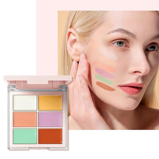 MAEPEOR Face Conceal Contour Palette 6 Colors Full Coverage and Lightweight Concealer Contour Palette Waterproof Long Lasting Contour Palette (Color 01)-BrightBean Baby