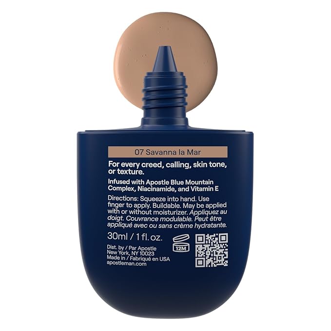 APOSTLE Reclaim Tinted Moisturizer for Men (7 Savanna La Mar) Niacinamide, Vitamin E, Squalane, Hyaluronic Acid, Tinted Face Moisturizer For Men.Hydrates, Evens Skin Tone 1 Fl. Oz.-BrightBean Baby