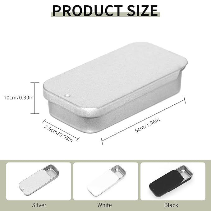 Lip Balm Tins Slide Top Tin Containers for Lip Balm Crafts Storage Kit - 0.25oz 3 Pack (WHITE)-BrightBean Baby