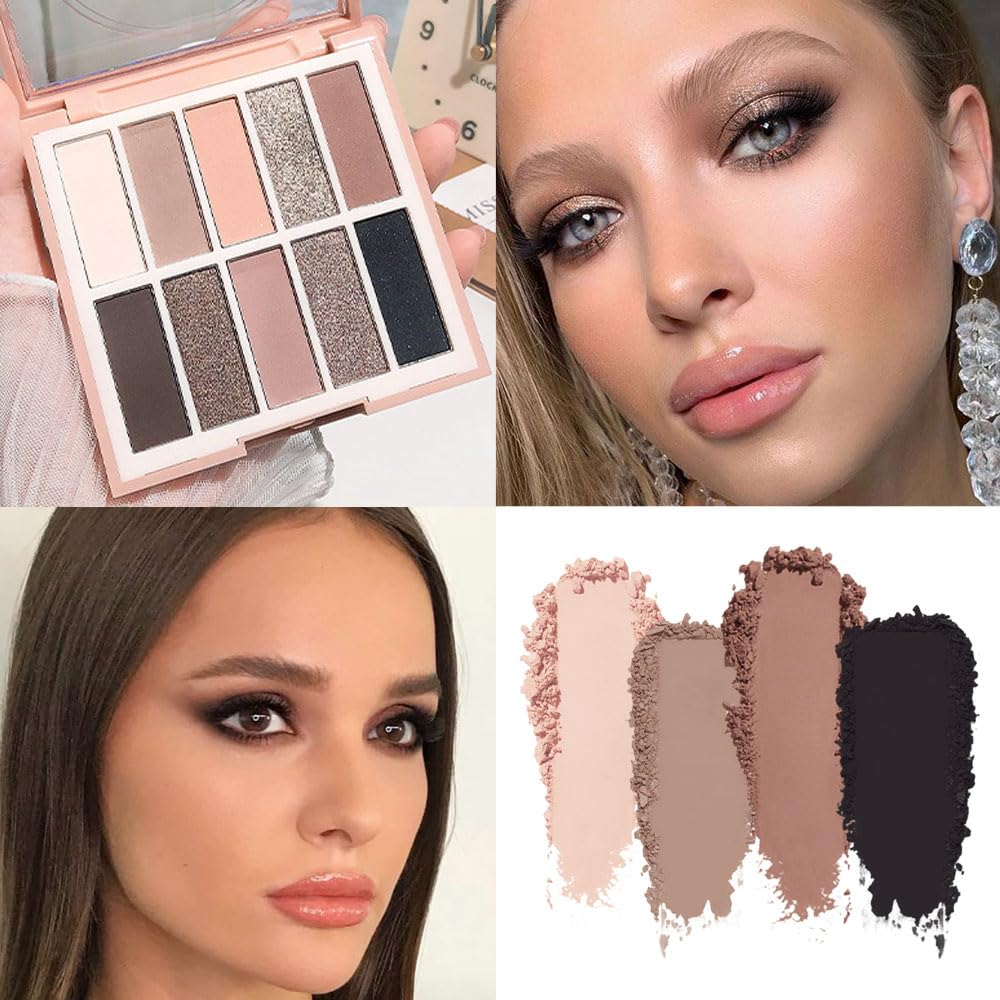 Neutral Nude Eye Shadow Palette,Matte Brown Bronze Naked Cream Eyeshadow Palette,Make Up Pallets for Women Natural Eyeshadows for Eyes Long Lasting Naturing-Looking-BrightBean Baby