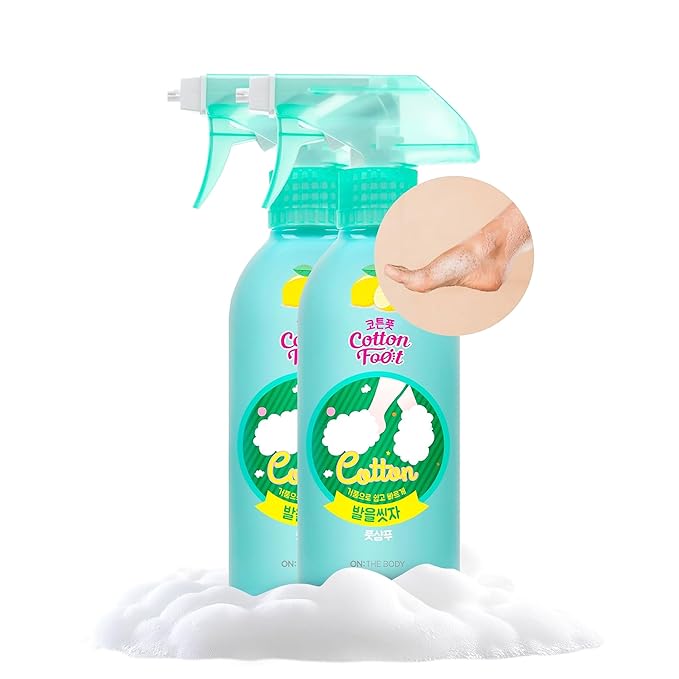 Cotton Foot - Foot Shampoo Soap (Lemon, 13fl oz*2, Pack of 2) - Refreshing Cleanse Spray, Deodorizing Foot Care Wash. Foaming Wash, Easy to Use-BrightBean Baby