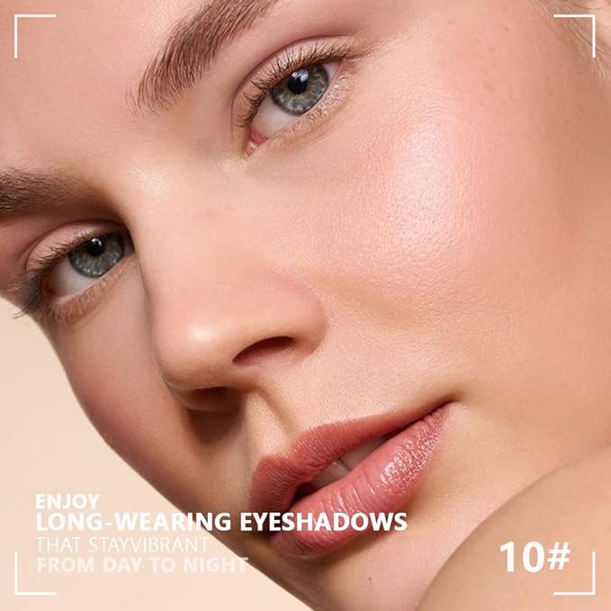4 Colors Light Beige Nude Pink Ivory Eye Shadow Powder Palette Makeup, Neutral Matte Shimmer Cream Quad Eyeshadow Palette for Women Highly Pigmented Waterproof, paleta de sombras de ojos, Vegan-BrightBean Baby