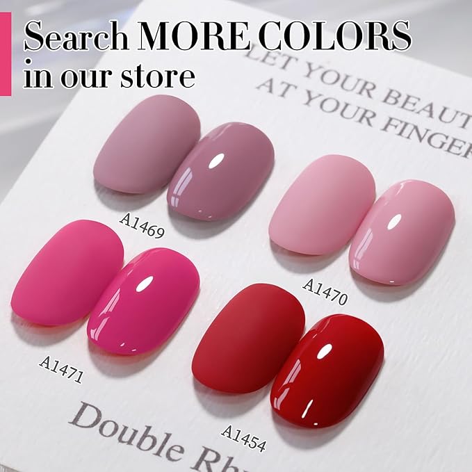 Double Rhythm Translucent Gel Polish Sheer Neutral Natural Light Milky Same Color Same Bottle 15ML Jelly UV Nail Polish Nail Art DIY at Home (Pink Purple-A1471)-BrightBean Baby