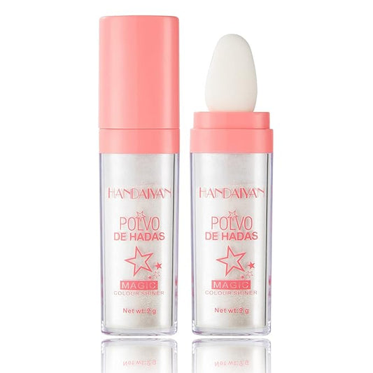 Polvo De Hadas Body Shimmer Glitter Highlighter Powder Makeup,High Gloss Sparkle for Face Body Hair,Create The Most Sparkly And Attractive Glitter Makeup - Pearl White-BrightBean Baby