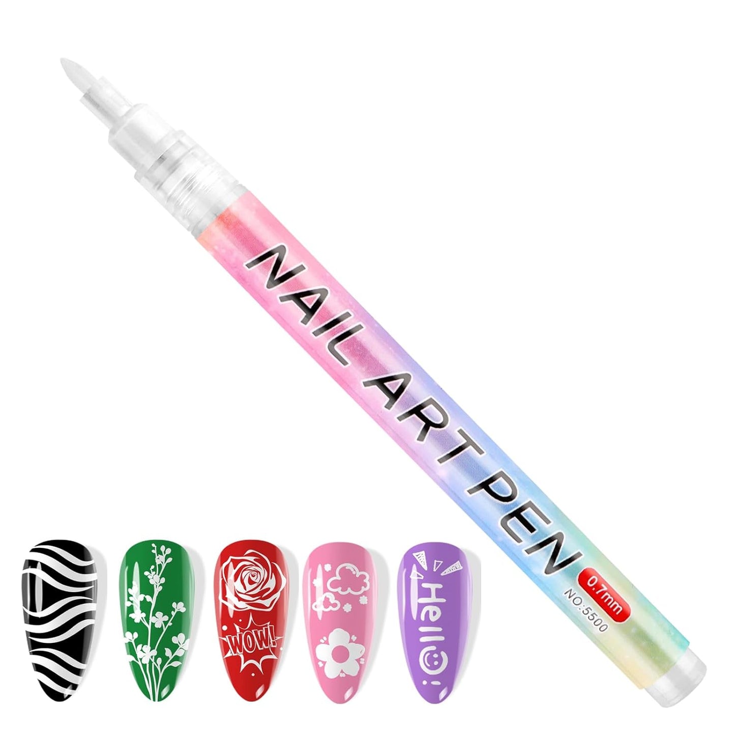 Kalolary 1PCS White Nail Art Pens，0.7mm Nail Polish Pens Quick Dry Long-last Nail Graffiti Dotting Painting Liner Nail Art Markers for DIY Nail Art Design-BrightBean Baby
