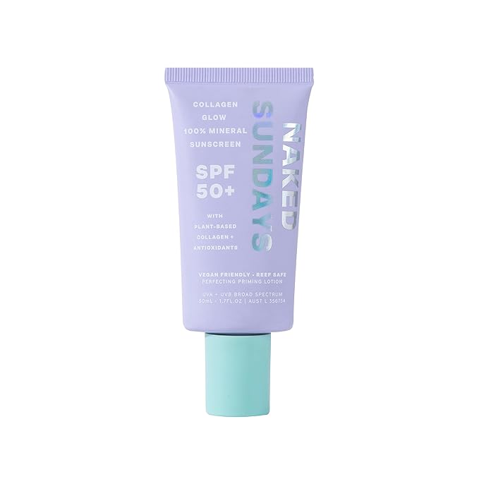 Naked Sundays SPF 50 Daily Facial Moisturizer, All-in-one Mineral Sunscreen, Face Lotion, Makeup Primer with Broad Spectrum UVA/UVB + Zinc Oxide, 50ml-BrightBean Baby