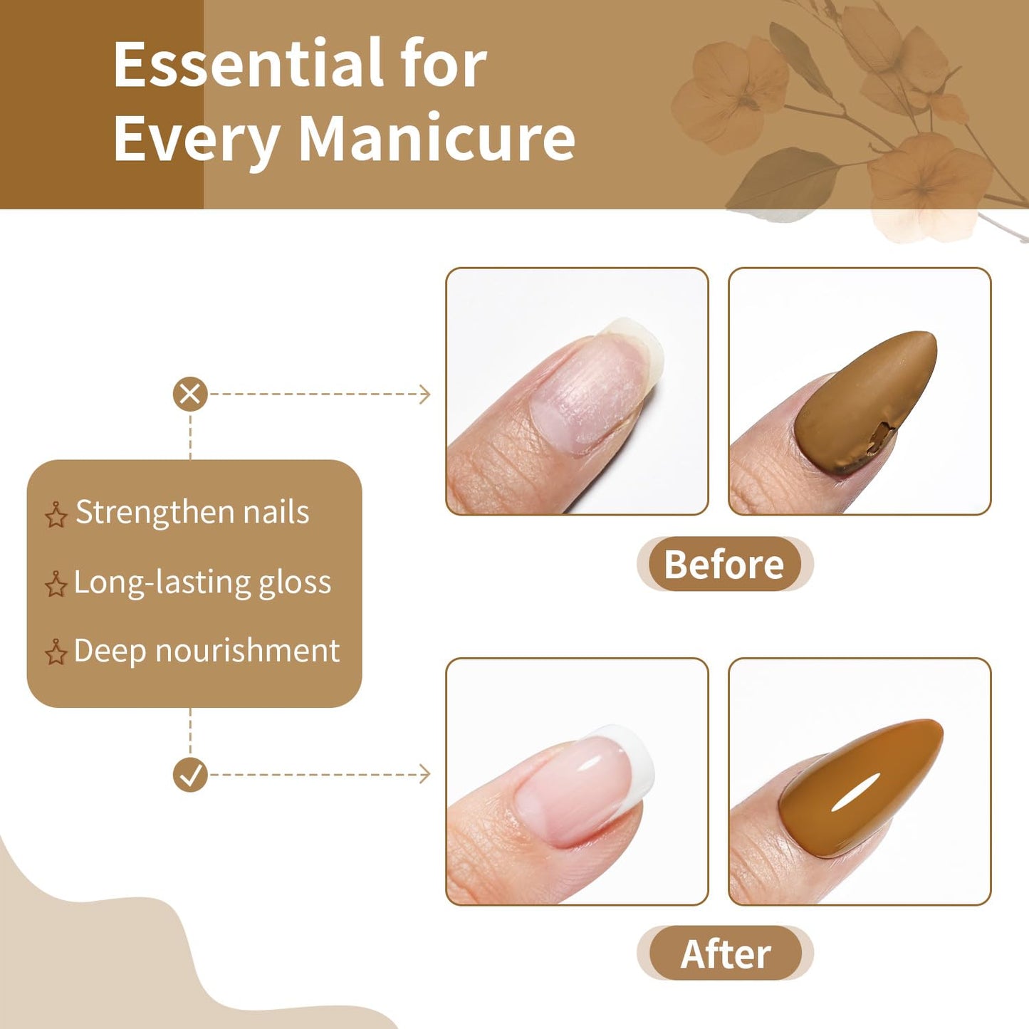 Base and Top Coat Nail Polish Quick Dry,16.5ml Large capacity Basic Nail Polish Set Air Dry Fast, High-Glossy Shiny, No U V Light Needed for Women Salon DIY Nail Art-BrightBean Baby