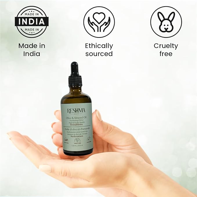 Reshma Beauty Olive & Almond Oil – Henna Infused Hydrating Oil for Hair & Scalp Health | Strengthens & Softens-BrightBean Baby