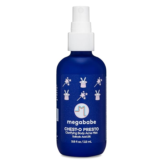 Megababe Chest-o Presto | Clarifying Body Acne Mist | Benzoyl Peroxide Free | 3.8 fl oz-BrightBean Baby