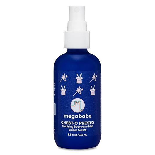 Megababe Chest-o Presto | Clarifying Body Acne Mist | Benzoyl Peroxide Free | 3.8 fl oz-BrightBean Baby